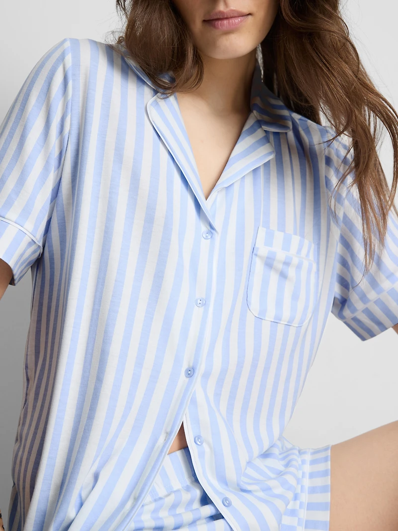 Printed Shorty Boyfriend Pajamas