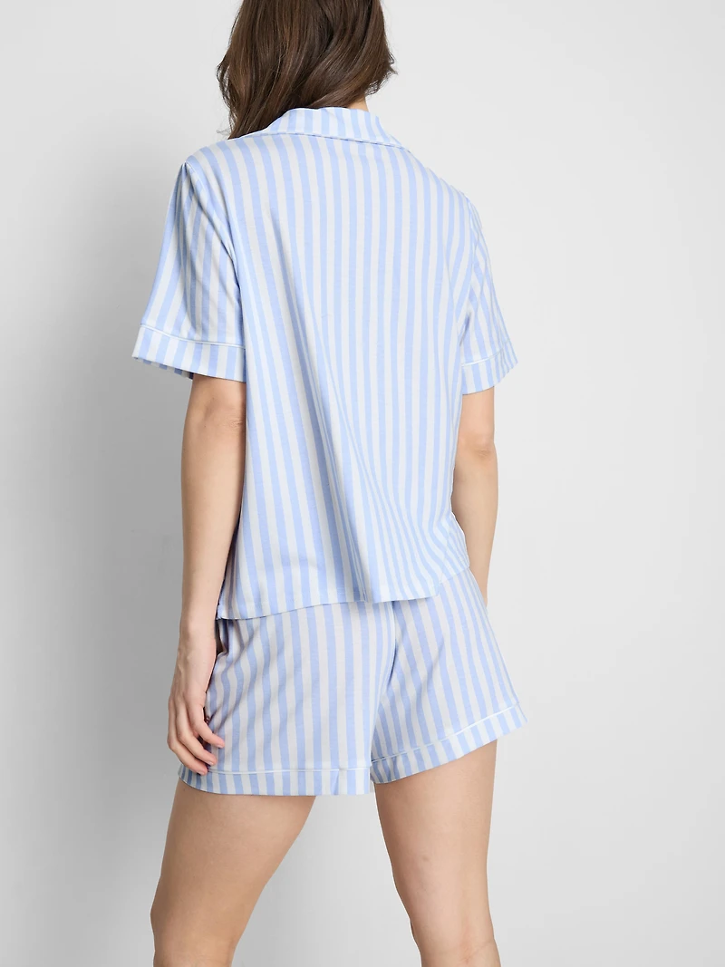 Printed Shorty Boyfriend Pajamas