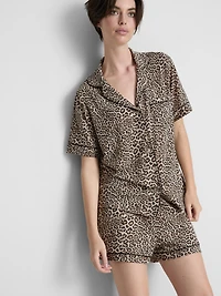 Printed Shorty Boyfriend Pajamas