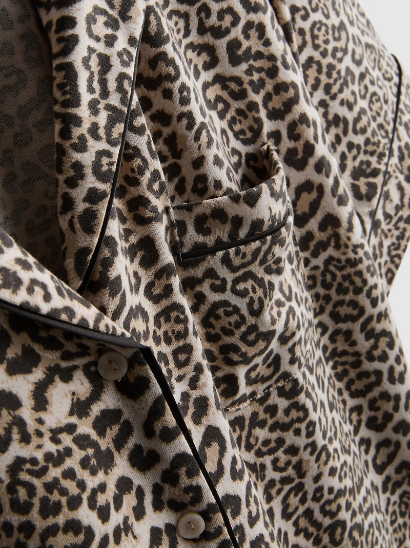 Printed Shorty Boyfriend Pajamas