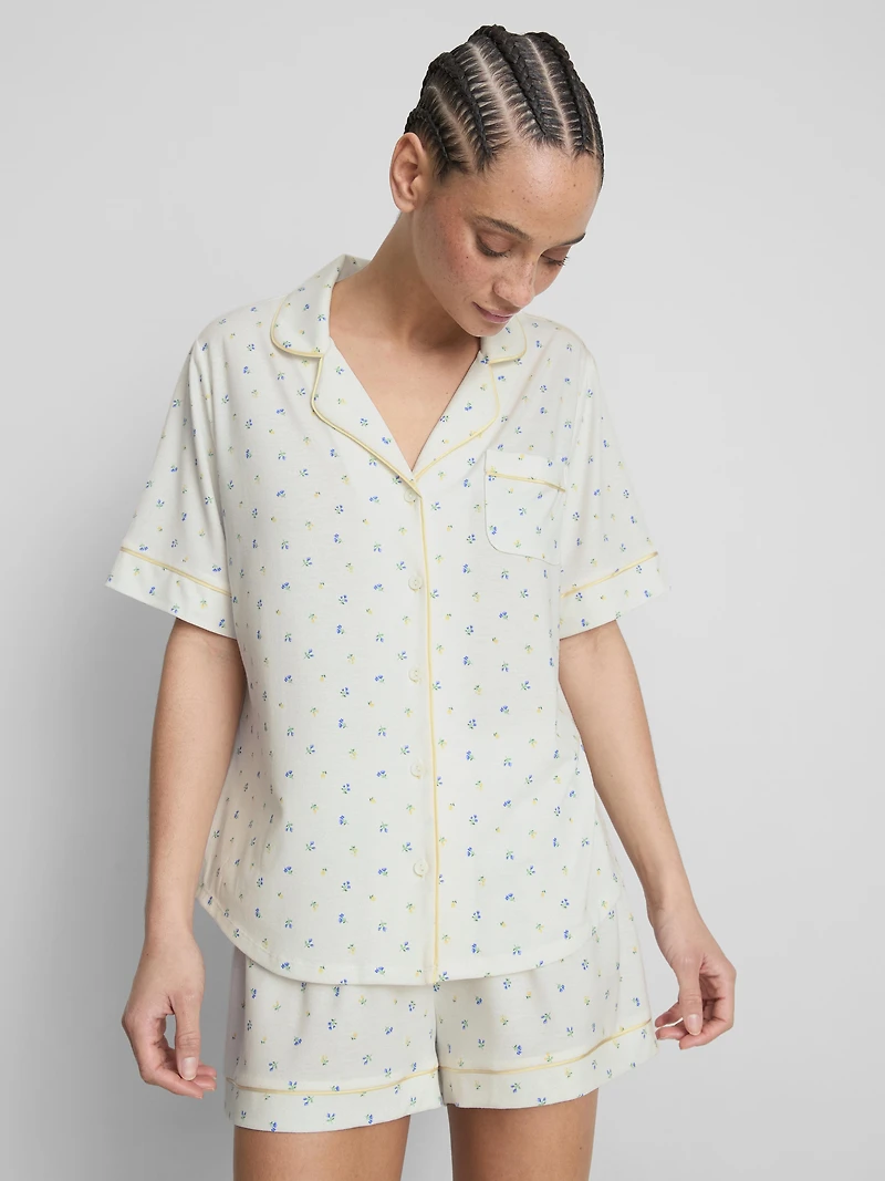 Printed Short Boyfriend Pajamas