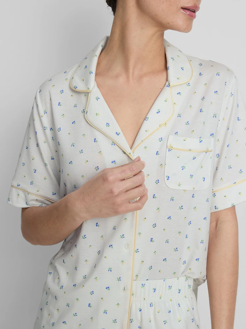 Printed Short Boyfriend Pajamas