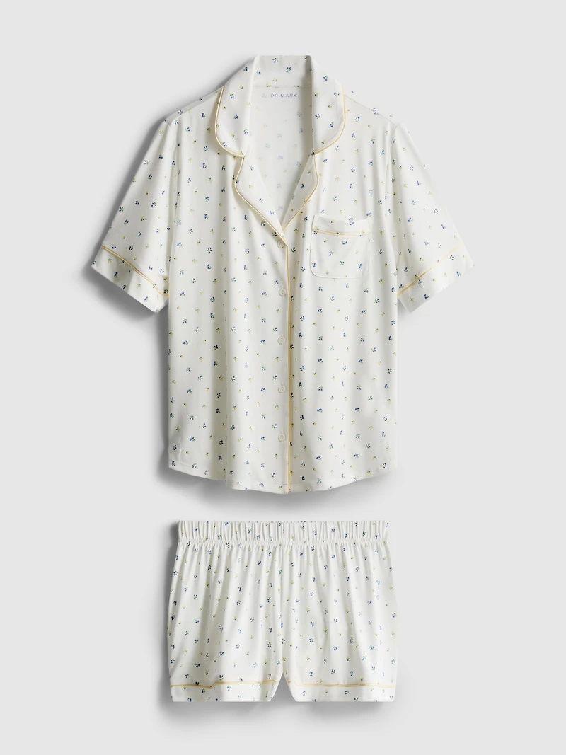 Printed Short Boyfriend Pajamas