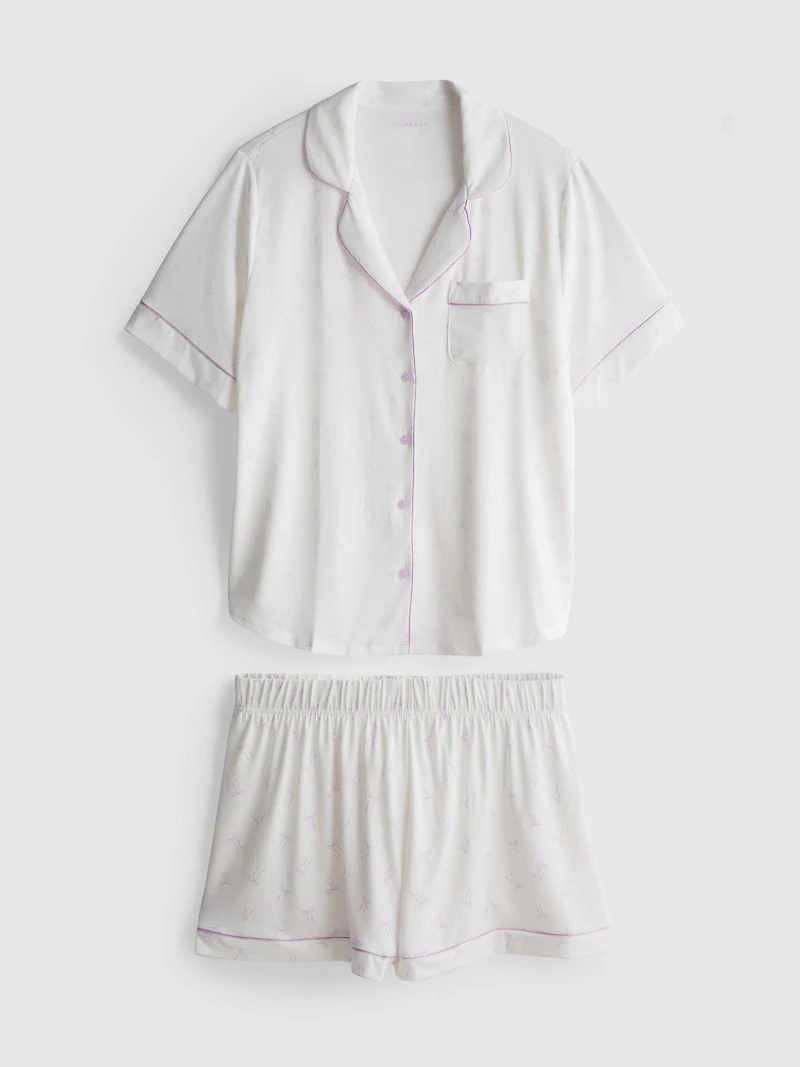 Printed Short Boyfriend Pajamas