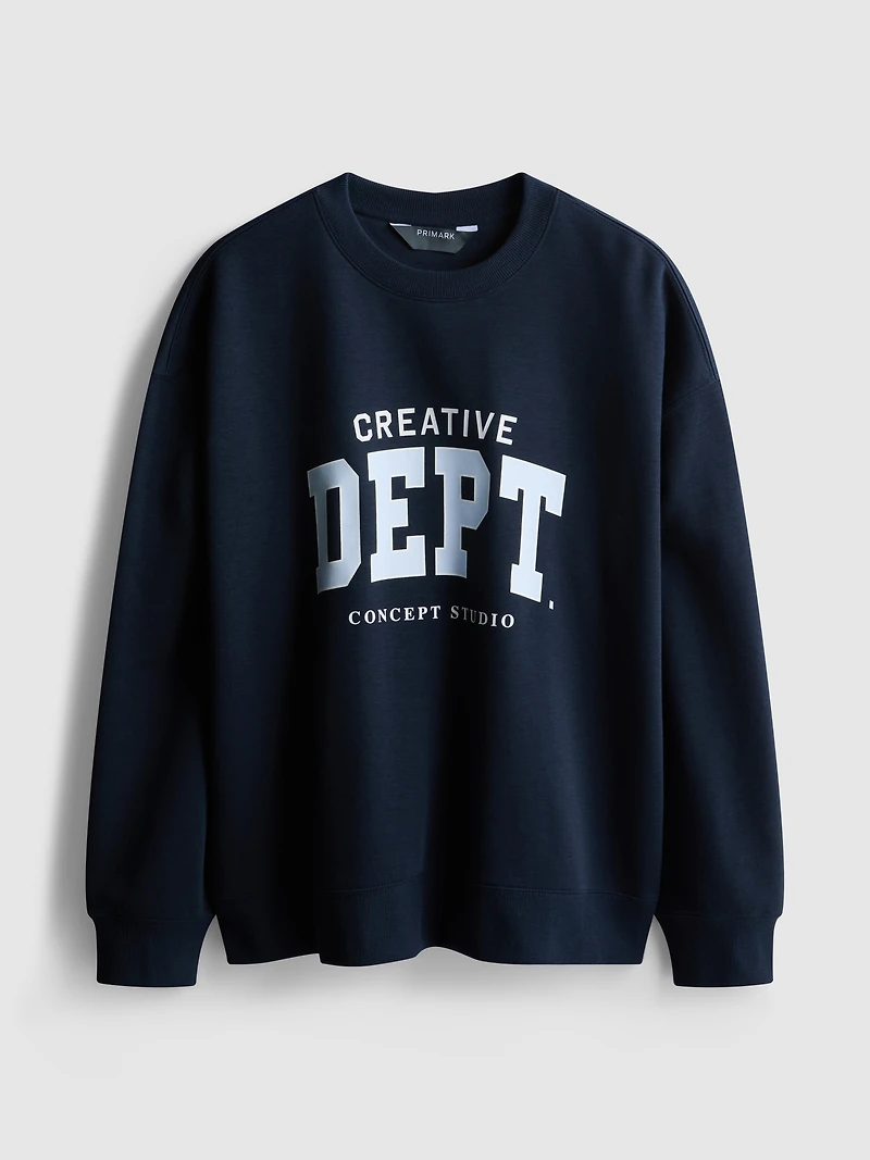 Relaxed Cotton Blend Printed Sweatshirt