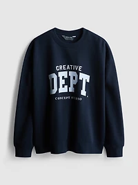 Relaxed Cotton Blend Printed Sweatshirt