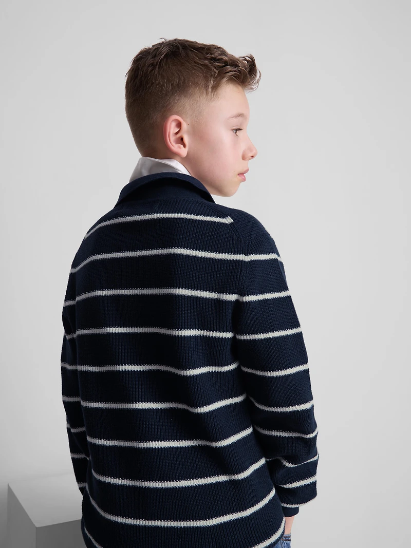 7-15yrs | Stripe Polo Sweater