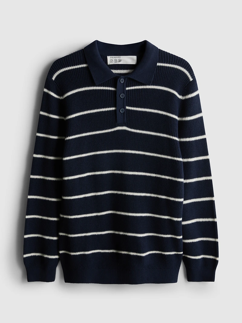7-15yrs | Stripe Polo Sweater