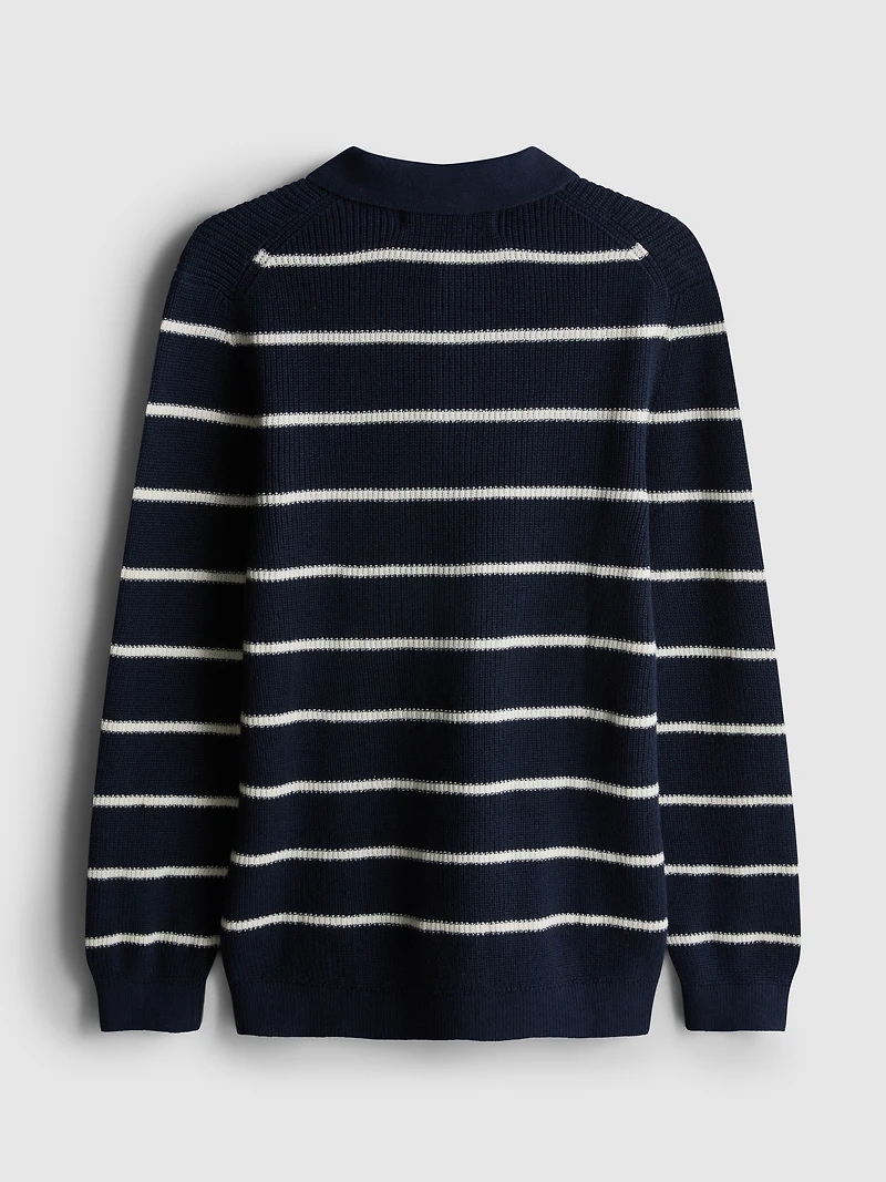7-15yrs | Stripe Polo Sweater
