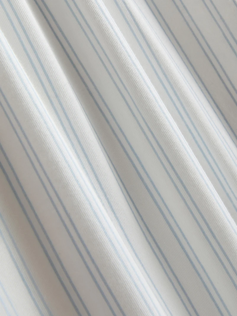 T-Shirt and Striped-Bottom Pajamas