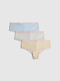 3pk Microfiber Ribbed Hipster Briefs