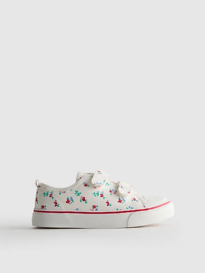Floral Canvas Low-Top Sneakers
