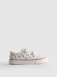 Floral Canvas Low-Top Sneakers