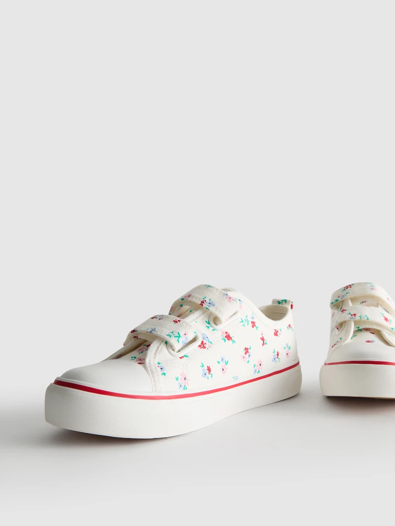 Floral Canvas Low-Top Sneakers