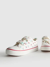 Floral Canvas Low-Top Sneakers