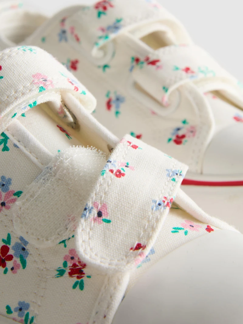 Floral Canvas Low-Top Sneakers