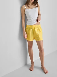 Woven Cotton Pajama Shorts
