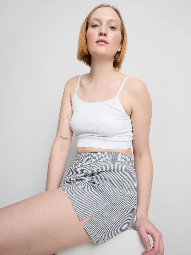 Woven Cotton Pajama Shorts