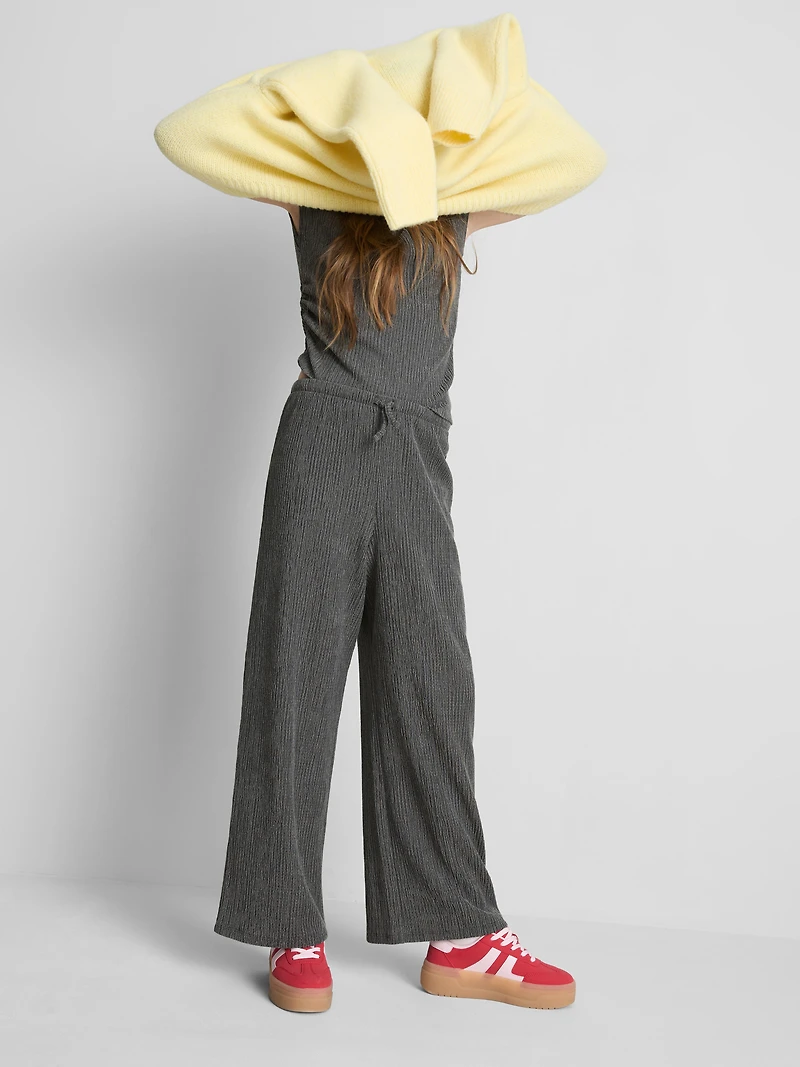 7-15yrs | Crinkle Wide-Leg Pants