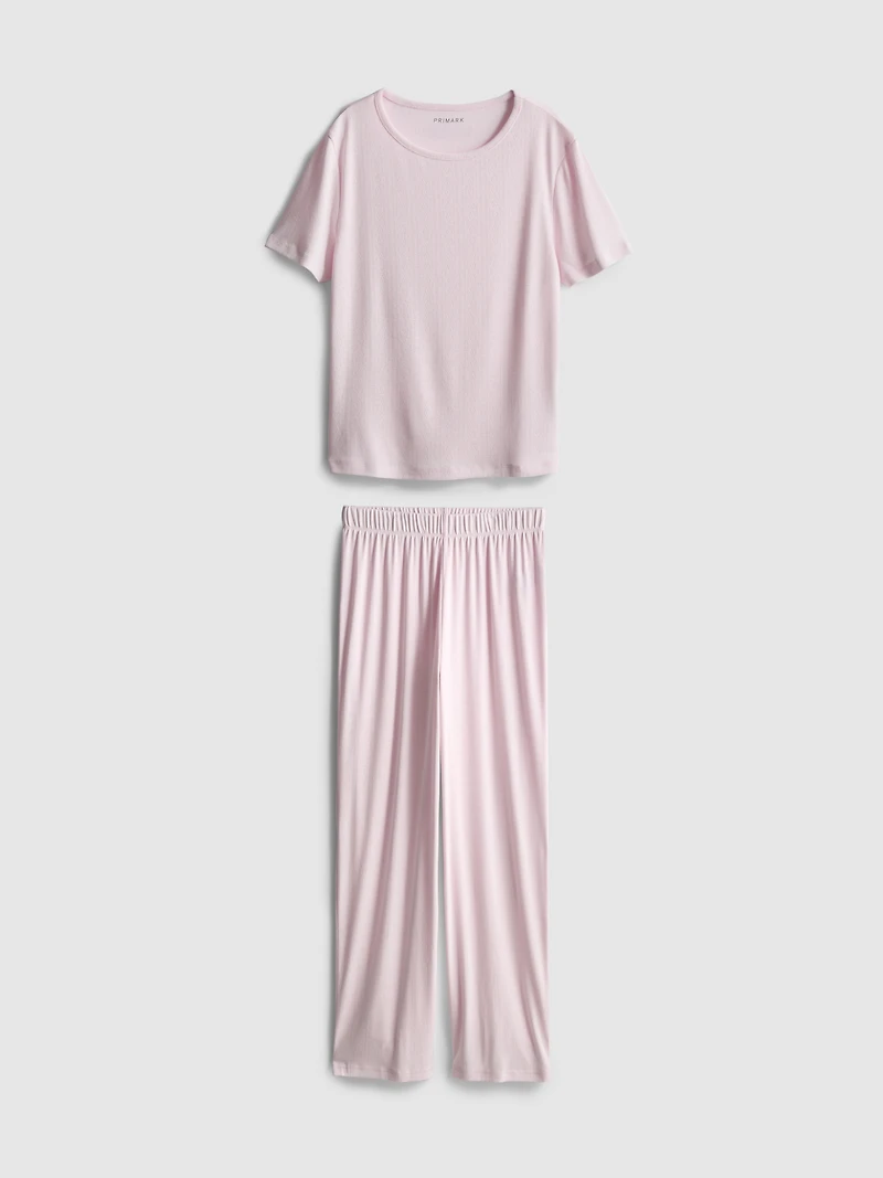 Short Sleeve Straight Leg Pointelle Pajamas