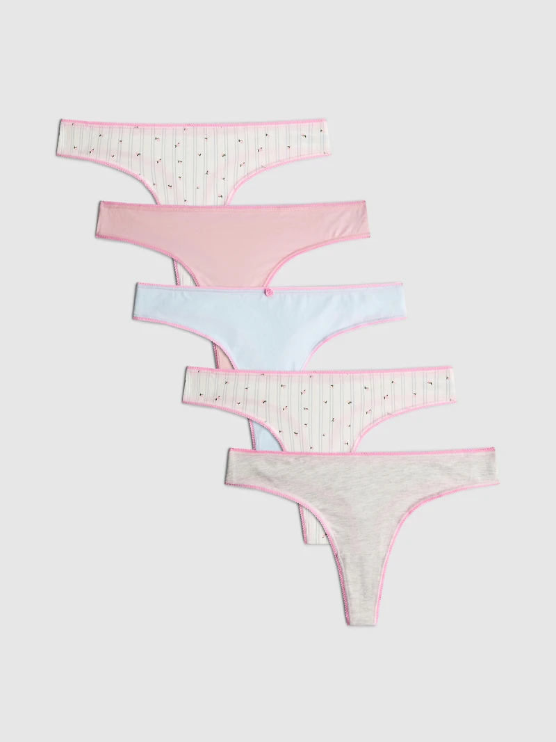 5-Pack Cotton Rich Thongs