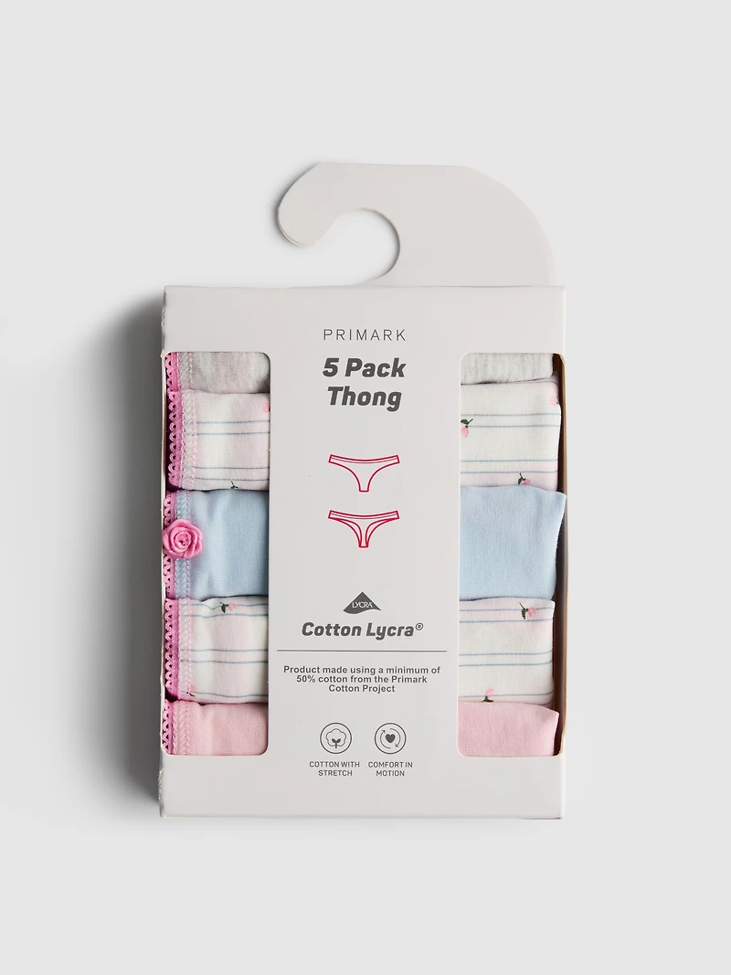 5-Pack Cotton Rich Thongs