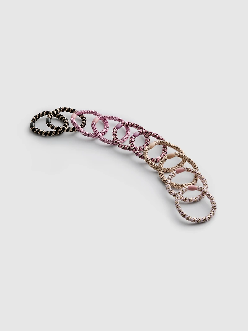 10pk Chunky Hair Bands
