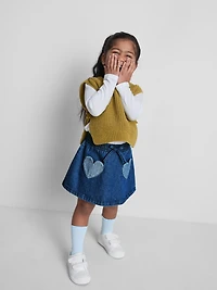 1.5-8yrs | Heart Pocket Denim Skirt