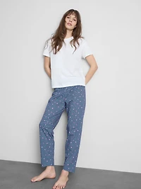 T-Shirt and Gingham Bottoms Pajamas