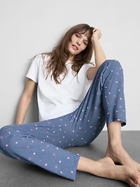 T-Shirt and Gingham Bottoms Pajamas