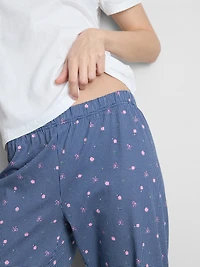 T-Shirt and Gingham Bottoms Pajamas