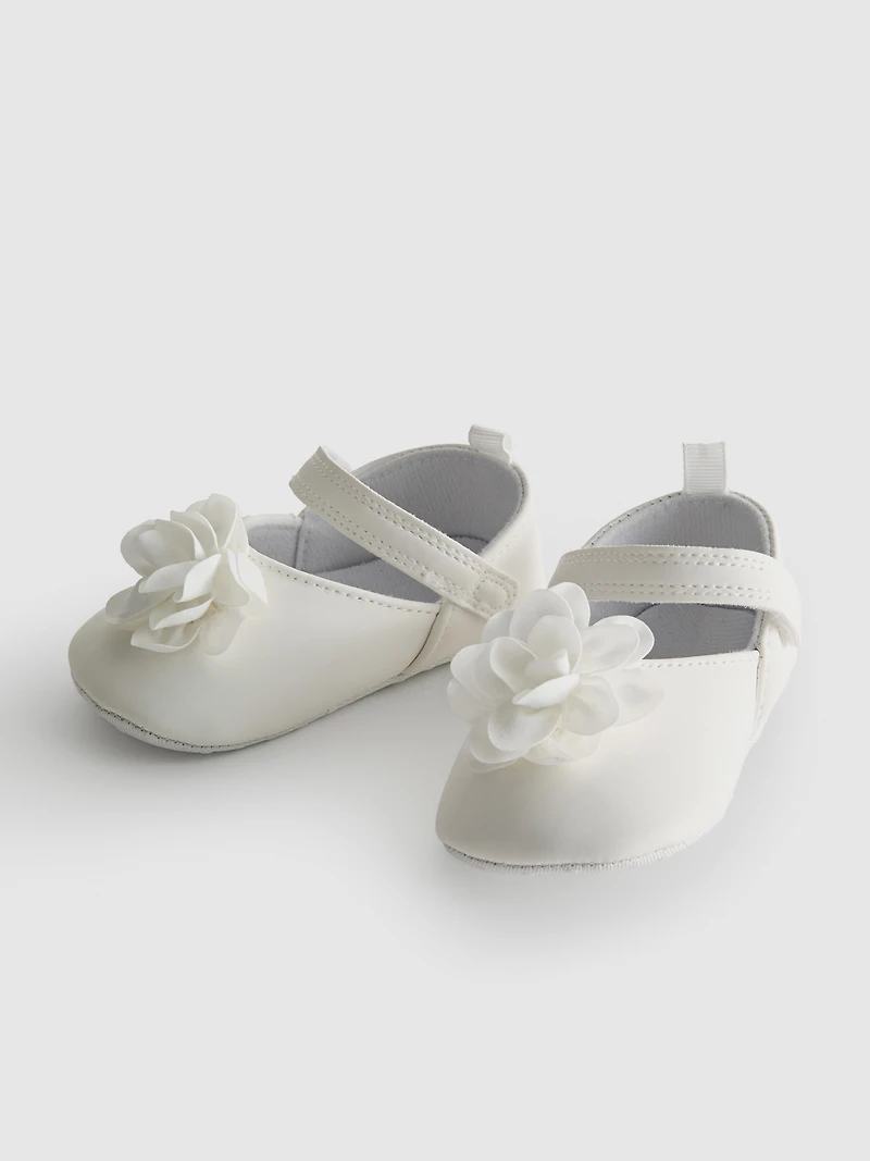 Baby Girls Ivory Floral Occasion Shoes
