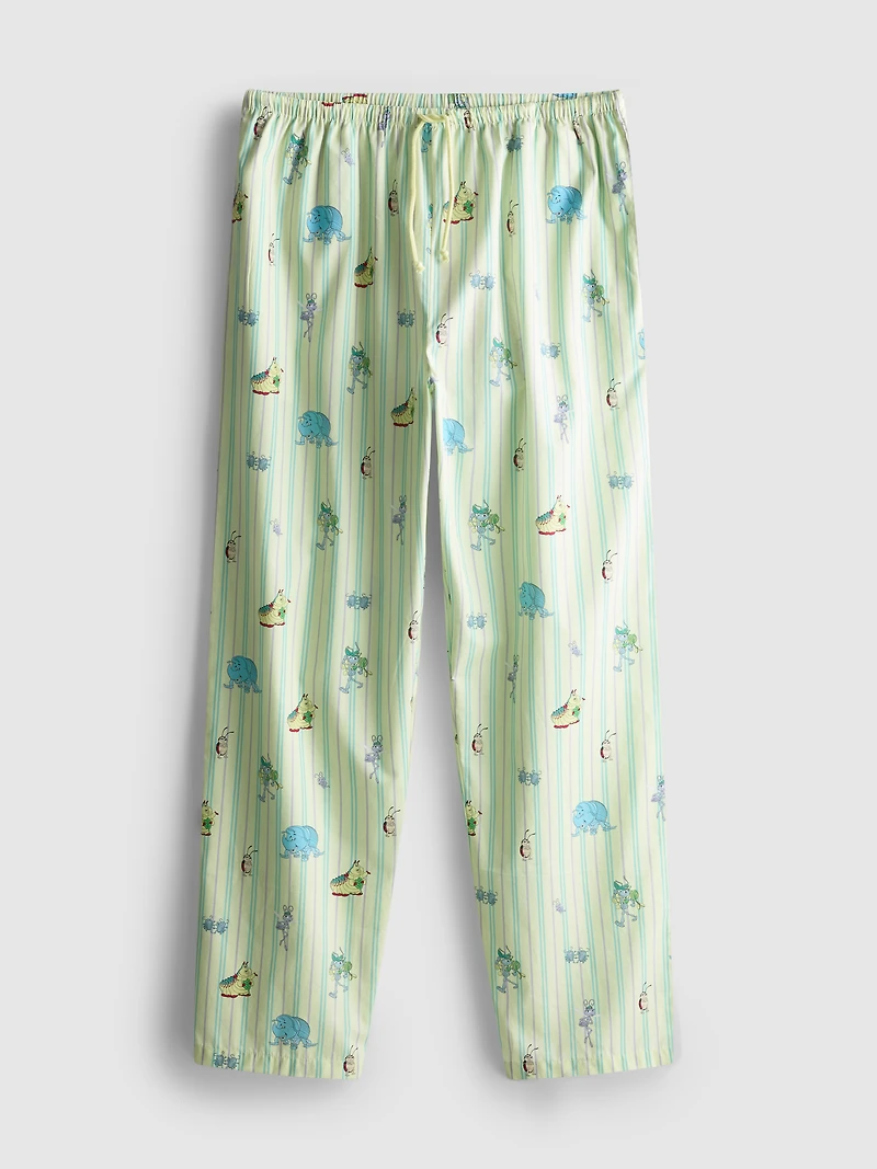 Disney Pixar’s A Bug’s Life Striped Cotton Graphic Pajama Bottoms
