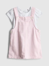 0-36mths | T-Shirt and Denim Pinafore Dress Set