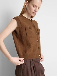 The Edit Knitted Button-Detail Vest