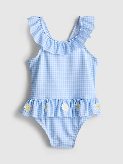 0-36mths | Floral Gingham Check Swimsuit