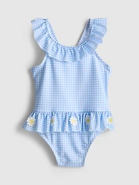 0-36mths | Floral Gingham Check Swimsuit