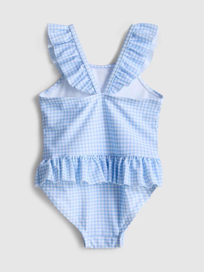 0-36mths | Floral Gingham Check Swimsuit