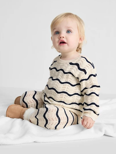 0-36mths | Crochet Sweater and Leggings Set