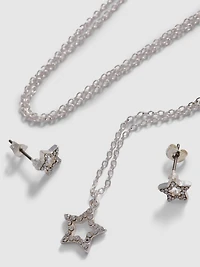 Star Stud Earrings and Necklace Set
