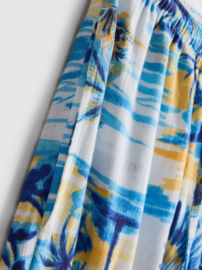 Printed Wide-Leg Beach Pants