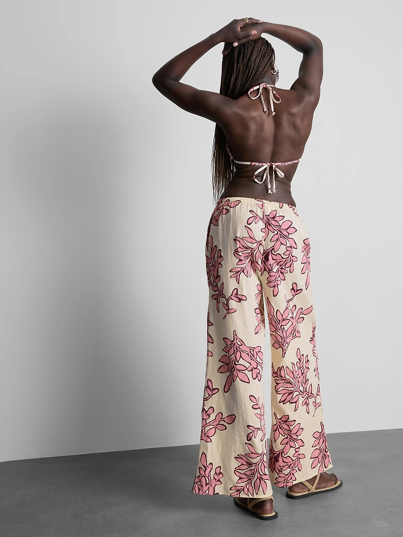 Printed Wide-Leg Beach Pants