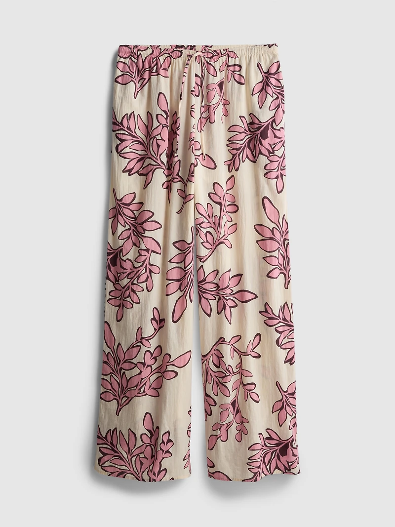 Printed Wide-Leg Beach Pants