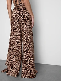 Printed Wide-Leg Beach Pants