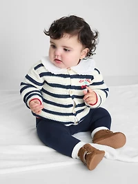 0-36mths | Stripe Embroidered Cardigan