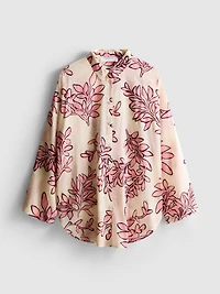 Printed Cotton Beach Button-Down Shirt