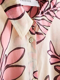 Printed Cotton Beach Button-Down Shirt