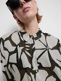 Printed Cotton Beach Button-Down Shirt