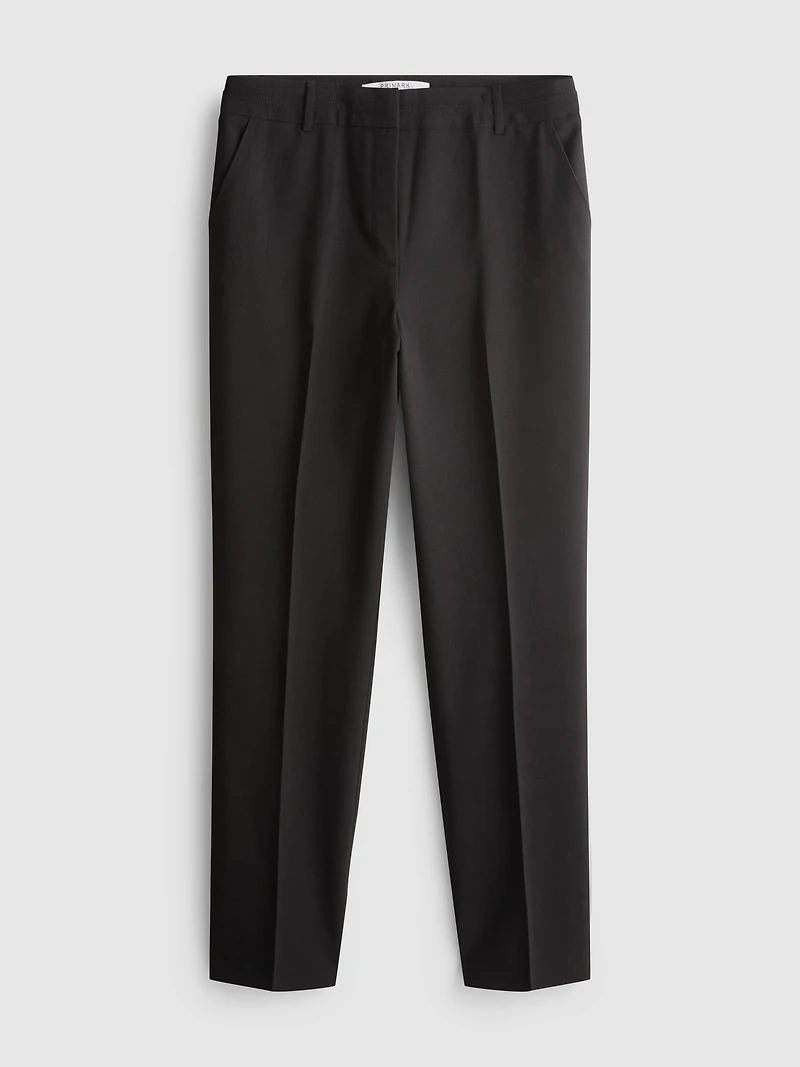 Mid Rise Pleated Stretch Pants