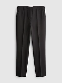 Mid Rise Pleated Stretch Pants